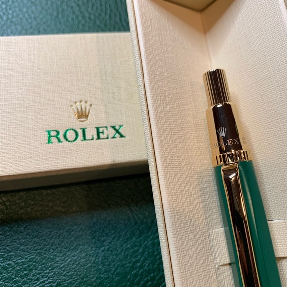 Rolex Ballpoint Pen - Green Gold - Retractable - AD Gift - Rare Item - Picture 2 of 6